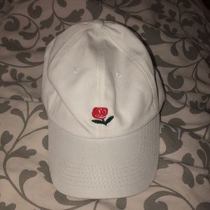 White hat with rose